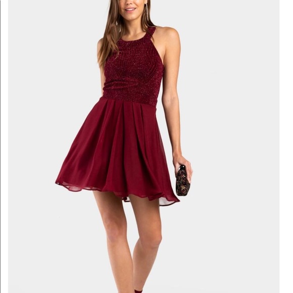 Francesca's Collections Dresses & Skirts - NWT Francescas Burgundy Shimmer Dress